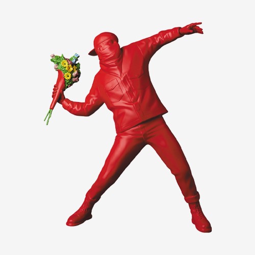Banksy Flower Bomber Sculpture Red 뱅크시 플라워 바머 레드