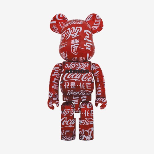 BEARBRICK atmos × Coca-Cola CLEAR RED 베어브릭 아트모스 x 코카콜라 클리어 레드 1000%
